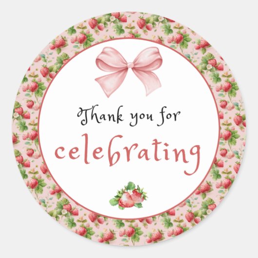 Antique Strawberry Vielen Dank für Ihren Aufkleber (Vorderseite)