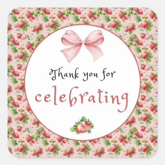 Antique Strawberry Vielen Dank für Ihren Aufkleber (Vorderseite)