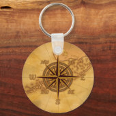 Antique Style Compass Rose Schlüsselanhänger (Vorderseite)