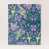 Antique Style Flowers and Birds Pattern Puzzle (Vertikal)