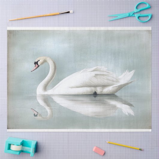 Antique Style Swan Ephemera Decoupage Seidenpapier (Basteln)