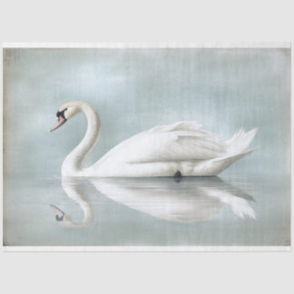 Antique Style Swan Ephemera Decoupage Seidenpapier