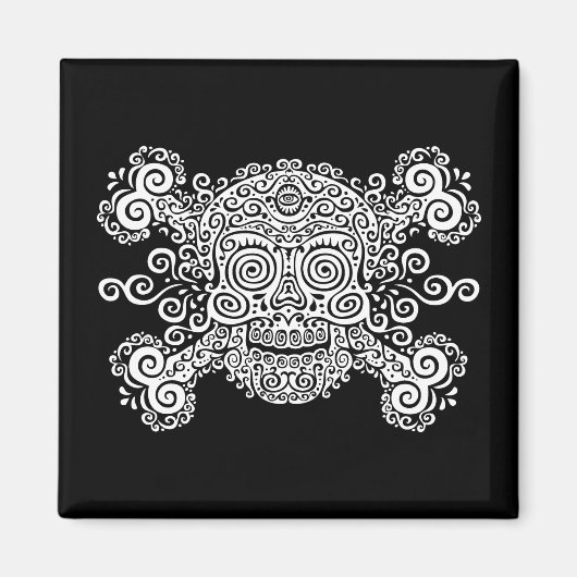 Antique Sugar Skull Magnet (Vorne)