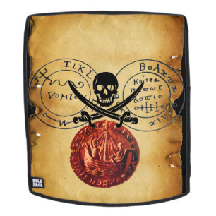 ANTIQUE TALISMAN, PIRATES TREASKARTE ROTES WAX SIE RUCKSACK