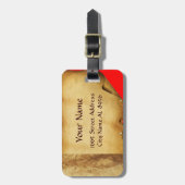 ANTIQUE TALISMAN/PIRATES TREASKARTEN, rot Gepäckanhänger (Vorderseite vertikal)