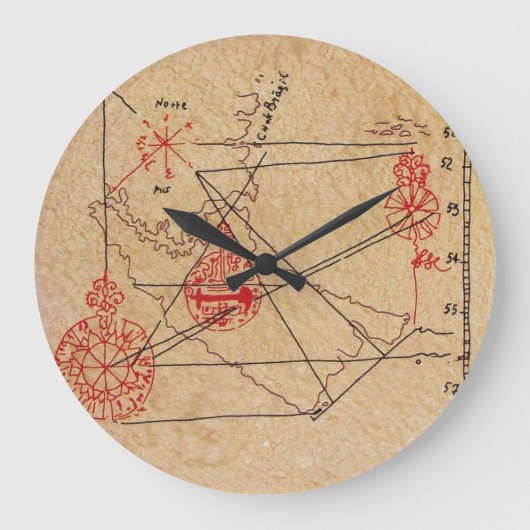 ANTIQUE TALISMAN/PIRATES TREASKARTENPARKPLATZ GROßE WANDUHR (Vorderseite)