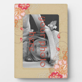 Antique Tan Mat 5 x 7 Foto Plaque mit Easel Fotoplatte