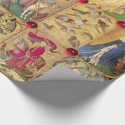 Antique Tarots / Deutsche Hofkarten / Falken, Deal Geschenkpapier (Ecke)