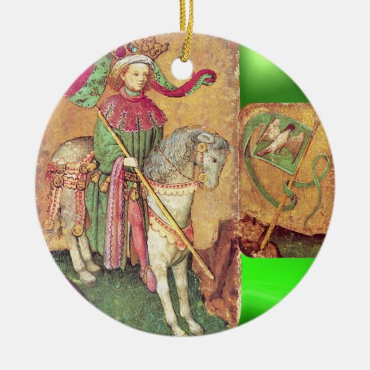 Antique Tarots / Deutsche Hofkarten / König der Fa Keramikornament (Vorne)