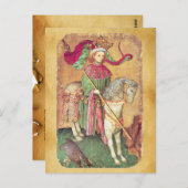 Antique Tarots / Deutsche Hofkarten / König der Fa Postkarte (Vorne/Hinten)