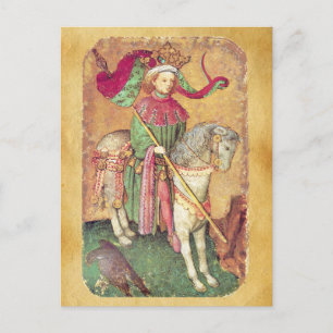 Antique Tarots / Deutsche Hofkarten / König der Fa Postkarte