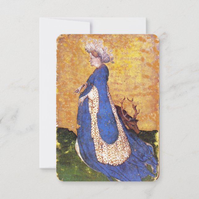 Antique Tarots / German Court Cards / Maid of Hart (Vorderseite)