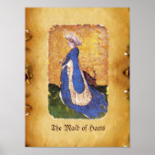 Antique Tarots / German Court Cards / Maid of Hart Poster (Vorne)