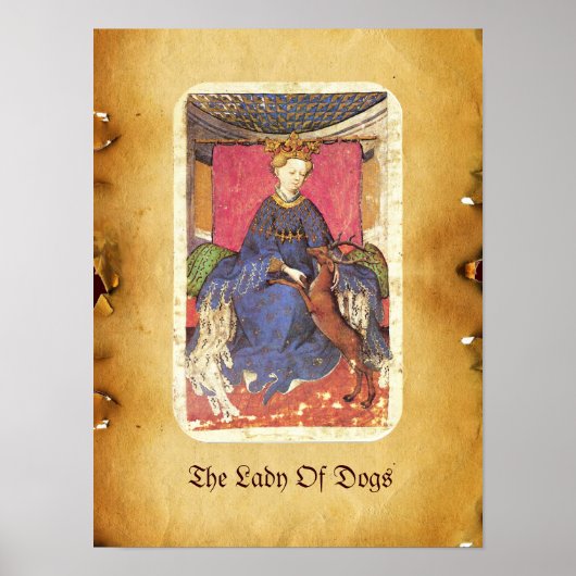 Antique Tarots / German Court Cards / Queen of Har Poster (Vorne)