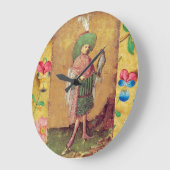 Antique Tarots German Court Cards/Squire of Falcon Große Wanduhr (Winkel)