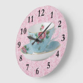 ANTIQUE TEA CUP & SAUCER CLOCK GROßE WANDUHR (Winkel)