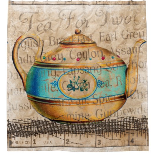 Antique Tea Pot Duschvorhang (Vorderseite)