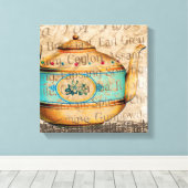 Antique Tea Pot Leinwanddruck (Insitu (Holzboden))