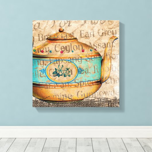 Antique Tea Pot Leinwanddruck (Insitu (Holzboden))