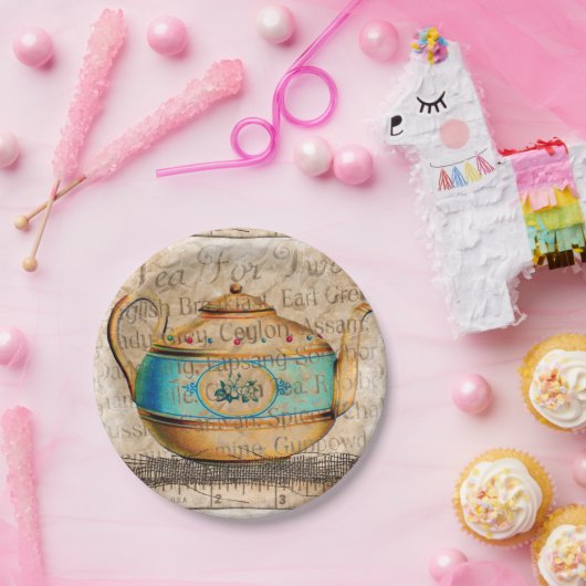 Antique Tea Pot Pappteller (Party)