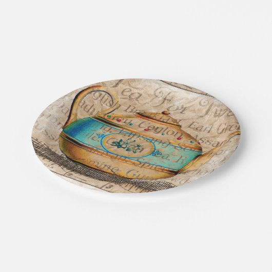 Antique Tea Pot Pappteller (Schrägansicht)