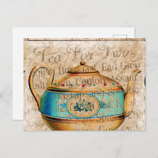 Antique Tea Pot Postkarte (Vorne/Hinten)