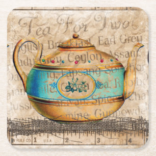 Antique Tea Pot Rechteckiger Pappuntersetzer