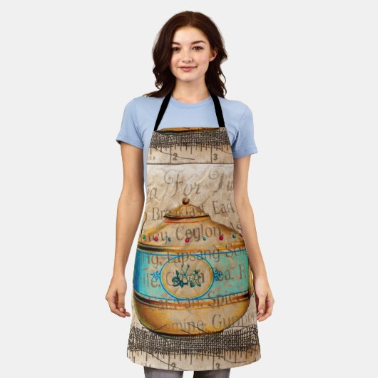 Antique Tea Pot Schürze (Getragen)