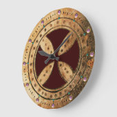 ANTIQUE TEMPÄRE KROSS Pink Amethyst Gemstones Große Wanduhr (Winkel)