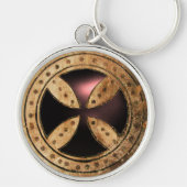 ANTIQUE TEMPLAR CROSS Black Onyx Gem Schlüsselanhänger (Vorne)