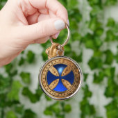 ANTIQUE TEMPLAR CROSS Blue Saphir Gem Schlüsselanhänger (Hand)