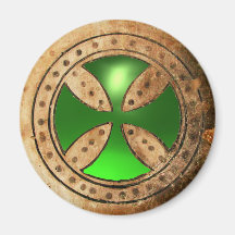 ANTIQUE TEMPLAR CROSS Green Emerald Gem