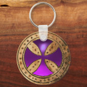 ANTIQUE TEMPLAR CROSS Lila Amethyst Gem Schlüsselanhänger (Vorderseite)