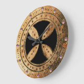 ANTIQUE TEMPLAR CROSS Pink Amethyst Gemstones Große Wanduhr (Winkel)