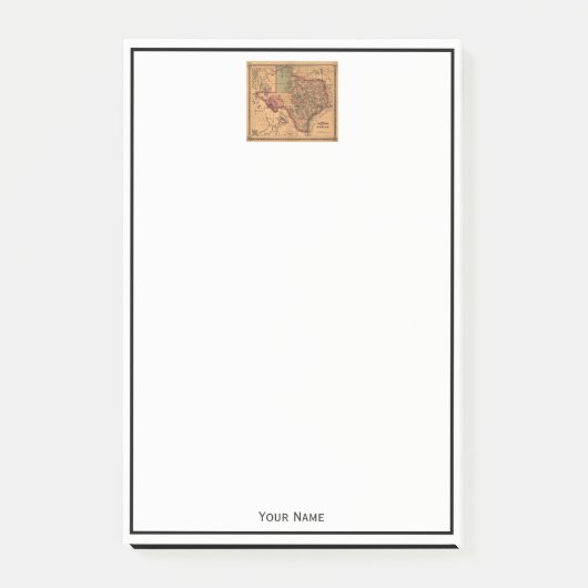 Antique Texas Karte #1 Post-it Klebezettel (Vorderseite)