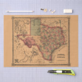 Antique Texas Karte #1 Seidenpapier (Handwerk)