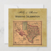 * Antique Texas Map #1, Distressed BG #3 Einladung (Vorderseite)
