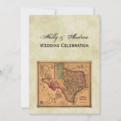 * Antique Texas Map #1, Distressed BG #3 Einladung (Vorderseite)