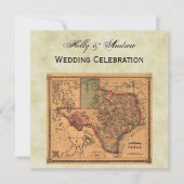 * Antique Texas Map #1, Distressed BG #3 Einladung (Vorderseite)