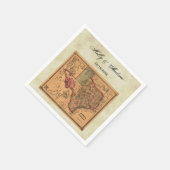 * Antique Texas Map #1, Distressed BG #3 Serviette (Ecke)