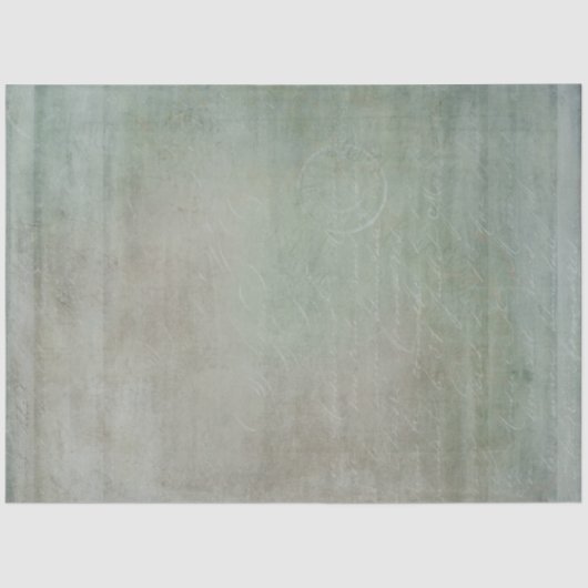 Antique Texture Green Blue Gray Ephemera Decoupage Seidenpapier (Vorderseite)