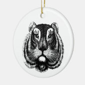 Antique Tiger Cat Keramik Ornament (Links)