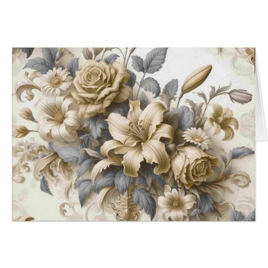 Antique Tinge Golden Floral Perfektion (Vorderseite (Horizontal))