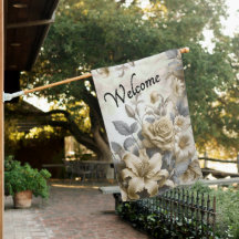 Antique Tinge Yellow Floral Perfect Willkommen