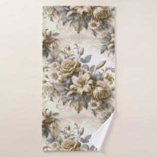 Antique Tinge Yellow Floral Perfektion Badehandtuch