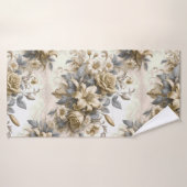 Antique Tinge Yellow Floral Perfektion Badehandtuch (Badehandtuch)