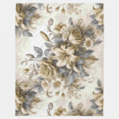 Antique Tinge Yellow Floral Perfektion Fleecedecke (Vorderseite)
