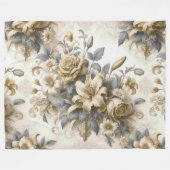 Antique Tinge Yellow Floral Perfektion Fleecedecke (Vorderseite (Horizontal))
