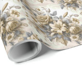 Antique Tinge Yellow Floral Perfektion Geschenkpapier (Rolleneckpunkt)