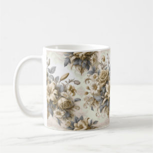 Antique Tinge Yellow Floral Perfektion Kaffeetasse